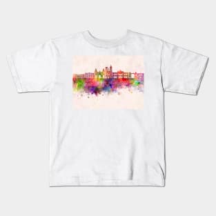 Cordoba AR skyline in watercolor background Kids T-Shirt